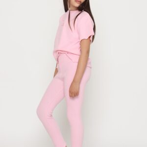 חליפת ורודה רקמת ברבור - 5-6Y