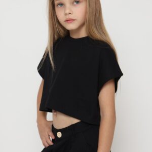חולצה קופ-טופ שחורה - שחור, 6-7Y