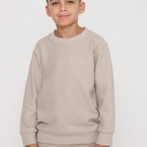 סווטשירט קלאסי בגוון טבעי לילד - 4-5Y
