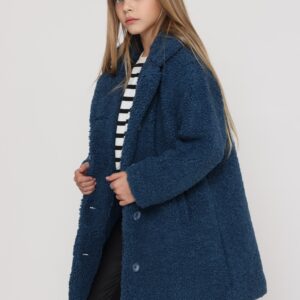 מעיל פרווה בצבע כחול לילדה