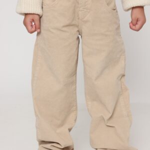 מכנס mom קורדרוי בצבע בז - 4-5Y