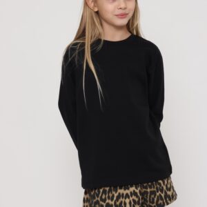 טי שירט קלאסית שרוול ארוך שחור - 3-4Y