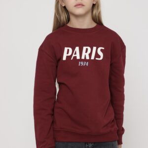 חולצת סווטשירט Paris בצבע בורדו - 2-3Y