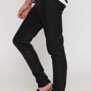 טייץ עור מט עם בטנה פליז - 3-4Y