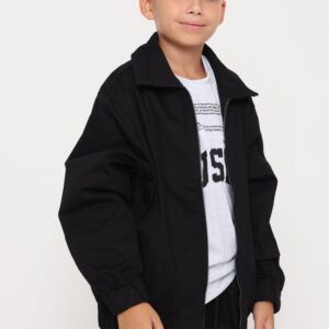 ג׳קט בייסיק ספורט אלגנט שחור לילד - 6-7Y